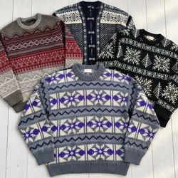 PRANTED SWEATER Malhas vintage com padrões: suéter..