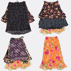 Printed Floral Patterned Midi Skirts