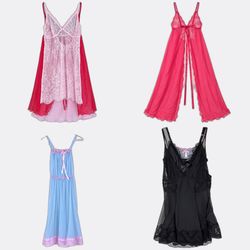 Y2K Lace Trim Camisoles and Slip Dress Selection