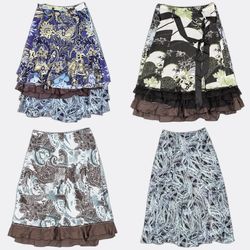 Y2k Women's Printed Patterned Midi Skirts RE-3853
