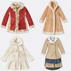 Afghan Coats with Faux Fur Trim