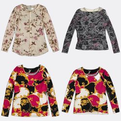 Printed Blouses and Long Sleeve Tops