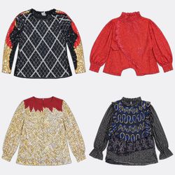 💥 RV5066 Sequin and Beaded Evening Blouses