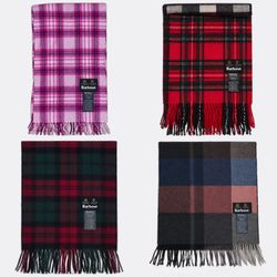 Barbour Sciarpa a Frange a Quadri