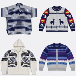 Wool Vintage Patterned Knitwear Sweaters and Cardi..