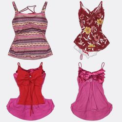 Y2K Vampy Lace Trim and Babydoll Camisoles (RS-040..