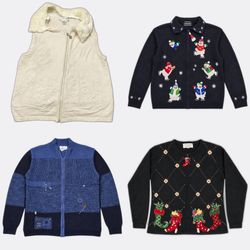 Vintage Novelty Zip Cardigans and Vests vr-463