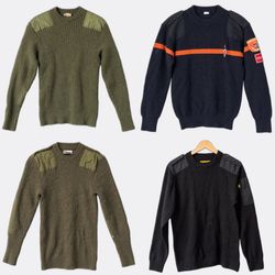 Military Style Ribbed Knit Sweaters #1232