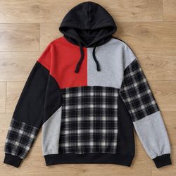 UpcycledPatchwork Sweatshirt With Hoodie(Dc-10-66)