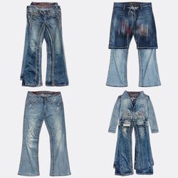 CR13286 Vintage Rock Revival Flare and Straight Je..