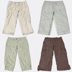 Y2K Ladies Cotton Cargo Capri Pants