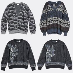 Patterned Long Sleeve Knit Sweaters At 1561
