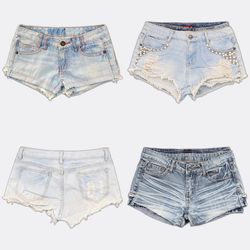 Y2k Women Denim Micro Mini Shorts B2F-362
