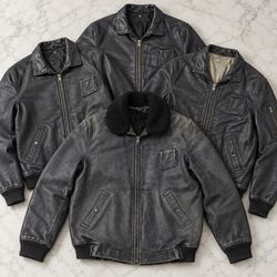 Französische Vintage-Lederjacken