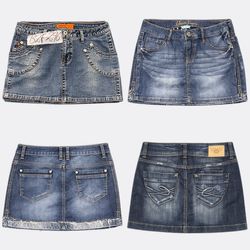 Y2k EDC Denim Mini Skirts B2F-296