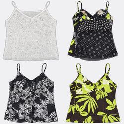 Women's Printed and Lace Camisole Tops