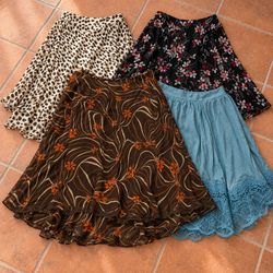 Y2K Women's Floral and Patterned poly  Skirts (GRF..