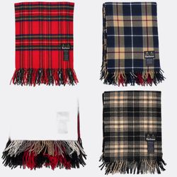 Barbour Tartan Check Fringed Scarves