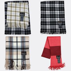 Barbour Plaid Fringe Scarves