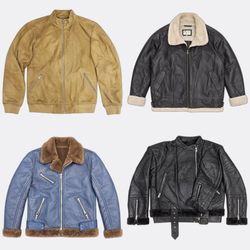 Faux Leather and Suede Shearling Coats
