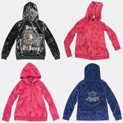 Juicy Couture Felpe con cappuccio in velluto con z..