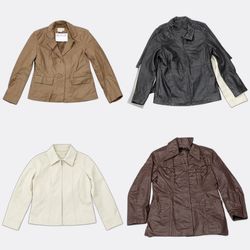 Y2K Vintage Leather Jacket – Retro 2000s Streetwea..