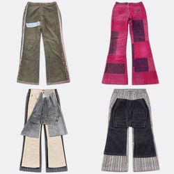 Y2k Flared Corduroy Trousers in Mixed Colors B2F-2..