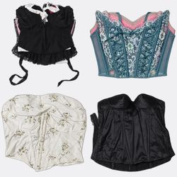 Corsagenoberteile in Satin- und Spitzendesigns