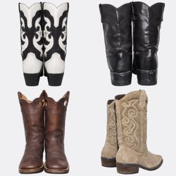 Western Leather Cowboy Boots