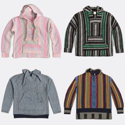Baja Poncho Hoodies and Patterned Sweaters