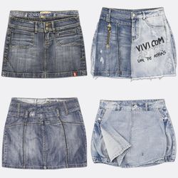 Y2K Washed Denim Mini Skirts RE-3852