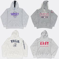 Vintage Printed College Graphic Hoodies (CV 152)