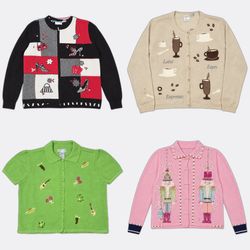BOLD STATEMENT Cardigans Novelty Embroidered Graph..