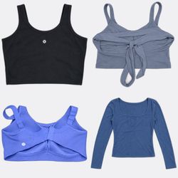 lululemon Athletic Cropped Tank Tops Lot