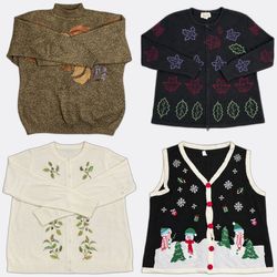 Vintage Christmas & Cottagecore Sweater Bundle | 1..