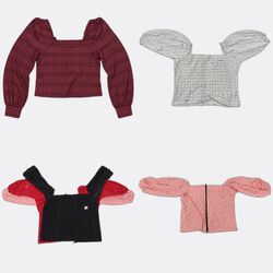 CR13886 Upcycled Square Neck Blouses Bundle