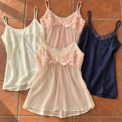 Women's Satin and Lace Trim Camisoles