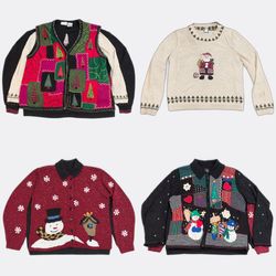 Code #032 Vintage Christmas Sweaters and Cardigans