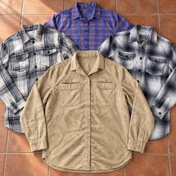 Plaid and Flannel Long Sleeve Shirts