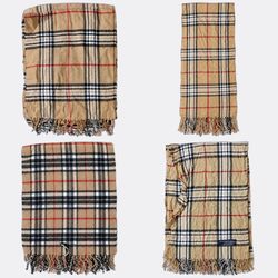 Plaid Check Fringed Scarves
