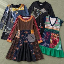 107 Women's Patchwork and Printed Mini Dresses