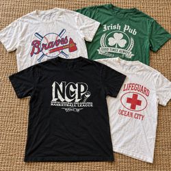 Single stitch Vintage Graphic Print T-Shirts Lot