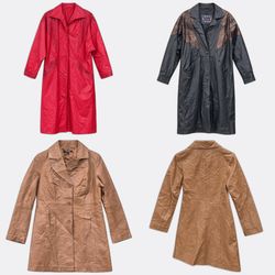 (FV2847) Leather trench Coats