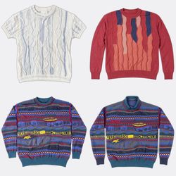 Vintage Textured Patterned Knitwear Sweaters