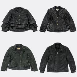 Y2k Black Leather Biker and Zip Jackets (GRV-10-01..