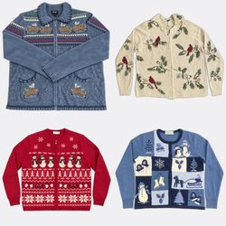 Wholesale Vintage Christmas Sweaters Bundle | 10pc..
