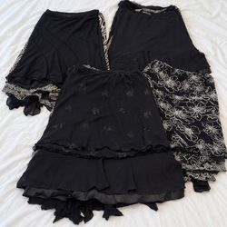 Y2K Women Layered Ruffle poly  Skirts (GRF-10-030)