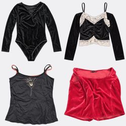 Sélection de camisoles et bodies en velours pour f..