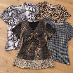 Hauts et blouses pour femmes imprimé animal Y2K RW..