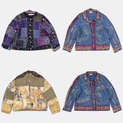 Patterned Tapestry and Quilted Button Jackets